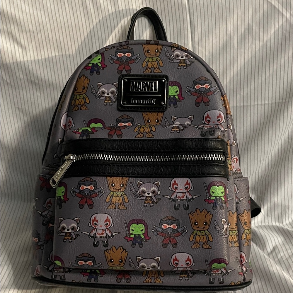 Loungefly Marvel Guardians Character Backpack - Gray and Black